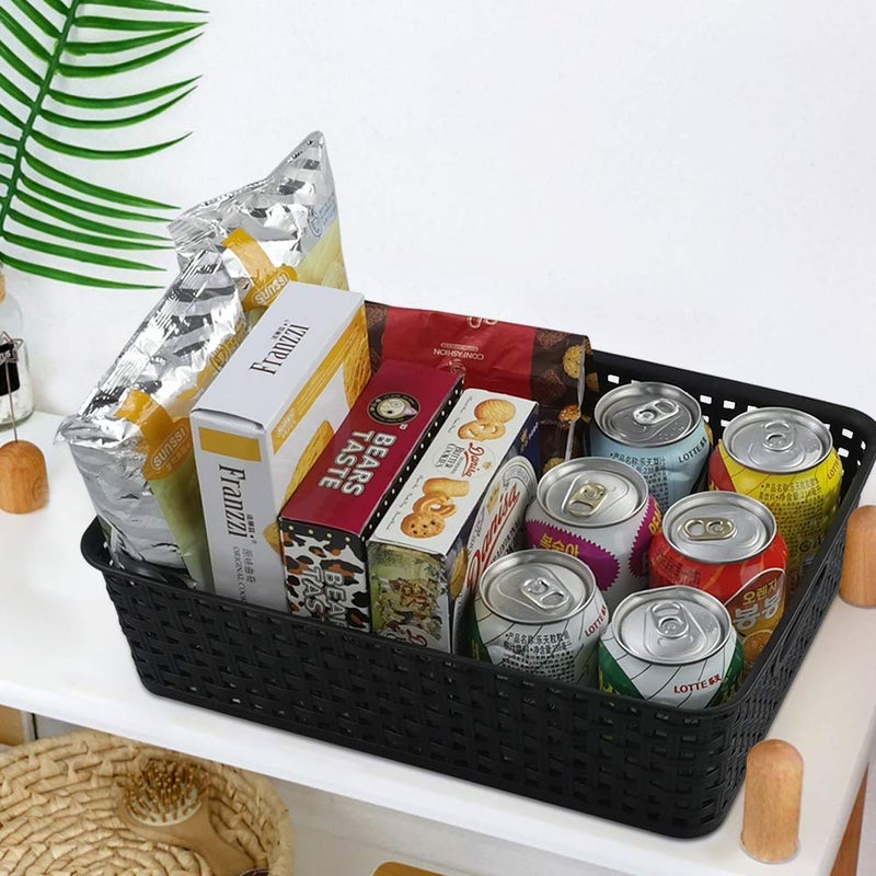 Qqbine Black Plastic Office A4 Basket Tray  Desk Tray Organizer  5 Packs - Image 5